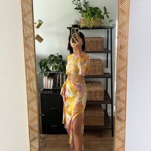 Topshop Yellow and Pink Floral Dress